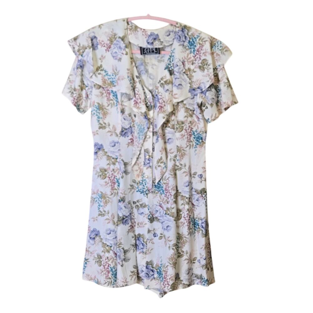 Vintage -City Triangles Floral Romper size 9
